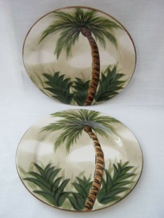 Set Of 2 Rare Tabletops Lifestyles Handpainted Kona 8 - 1/2 " Salad Plates