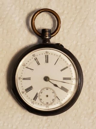 Anitque 800 Fine Silver Open Face Pocket Watch Parts