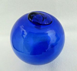 Vintage Japanese Glass Fishing Float Cobalt Blue 2 1/2 "