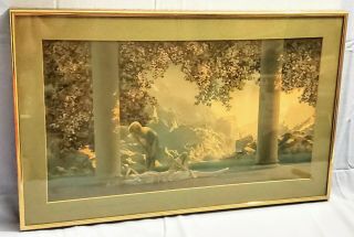 Vintage The House Of Art Ny Maxfield Parrish Daybreak Lithograph Framed Print