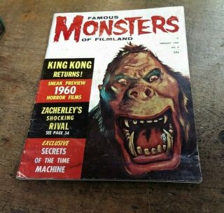 Famous Monsters Of Filmland 6,  1960 King Kong Horror Issue / Rare