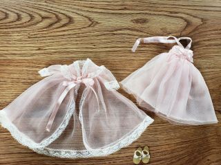 Vintage Betsy Mccall Doll Clothes.  Pink Chiffon Nightie,  Gown And Slippers.