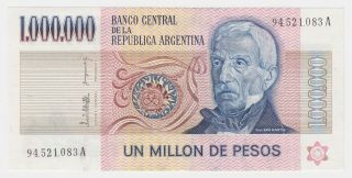 Argentina 1000000 Pesos Nd 1981 1983 P310 Unc Rare José De San Martín 5 De Mayo