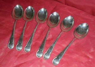Vintage Set 6 Lascelles Silver Plate Epns Dessert Spoons Reg No 687571