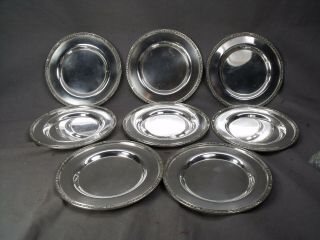 Set 8 Antique Top Quality Lawrence B.  Smith Bread Plates Bell Flower Rim