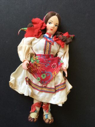Vintage - Antique Handmade Doll In Croatian Women 
