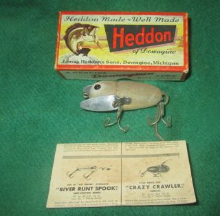 Heddon Crazy Crawler In Marked Box 2120 Gm Gray Mouse With Paper
