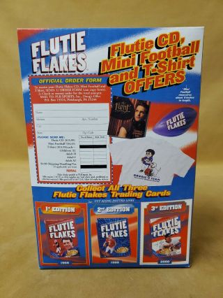 RARE 1999 Doug Flutie Flutie Flakes 3rd Edition Cereal Box 2
