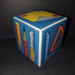 ✅ Rare 1950/60 Modernist Piero Fornasetti Cube Ink Pots,  Pens,  Pencils