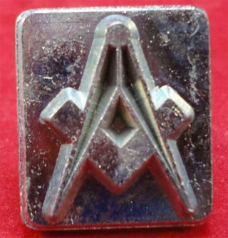Vtg Rare Craftool Co Usa Leather Stamp Tool 8209 Mason Symbol Square & Compass