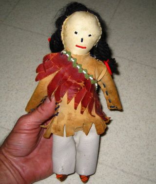 Antique / Vintage Native American Leather Beaded Doll