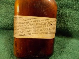 RARE ANTIQUE ROBIN HOOD WHISKY BOTTLE WITH LABELS - NOTICE 1897 ACT CAUTION - BOTTL 2