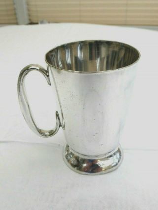 Vintage Half Pint Silver Plated Tankard With 