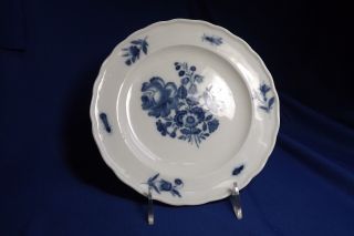 Antique Meissen Crossed Swords Floral & Insects Blue& White 9 " Pl 1 Quality 2