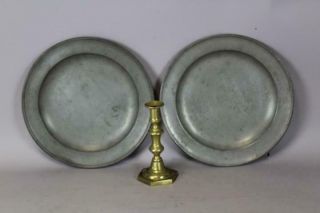 Rare 18th C 12 " English Pewter Chargers By Townsend And Compton 1785