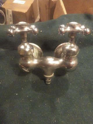 Antique Nickel Plated Brass Chrome Clawfoot Tub Faucet Hardware Hays Erie