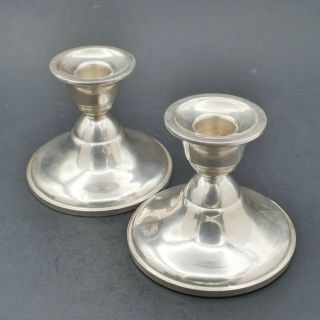 Vintage Sterling Silver Candle Holders 3” Tall Weighted 1lbs 2 Oz