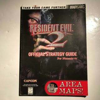 Resident Evil 2 Official Strategy Guide Brady Games Bradygames Rare N64