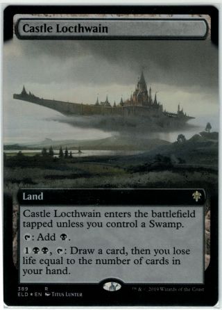 Mtg Foil Castle Locthwain (extended Art) Throne Of Eldraine Rare