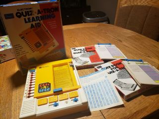 Rare Vintage Sears Tomy Quiz A Tron Electronic Kids Learning Aid Cards