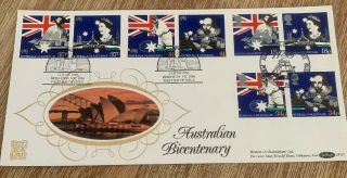 1988 Australia “bicentenary Of Australia ” By Benham Silk Cover Rare 22ct Gold