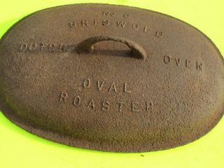 Rare Vintage Griswold No.  5 Cast Iron Dutch Oven Oval Roaster With Lid 5 Oval