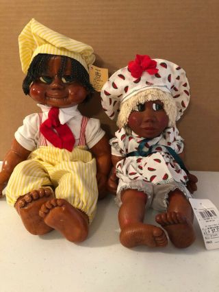 Naber Baby African American Max & Alma” Wooden Baby Doll Set Nwt