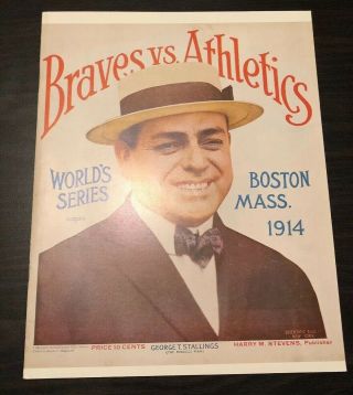 1914 World Series Program Rare Opie Rp 897/1000 Boston Braves Vs Athletics Hof