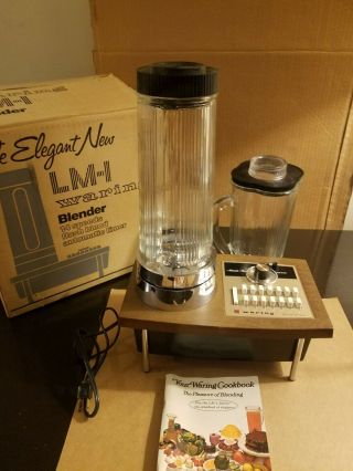 Vintage Rare Mcm Waring Lm - 1 Blender 14 Speed Solid State W/extra Cocktail Jar