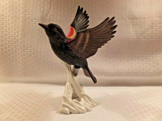 Goebel Vintage Lg Red Winged Black Bird Figurine W Germany Extremly Rare Find