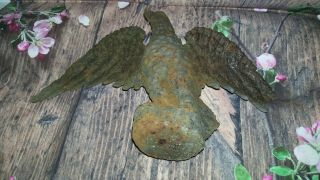 Antique Cast Iron Eagle Architectural Winged 19th C Great Patina
