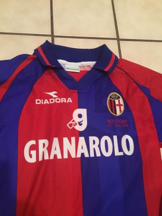 1998 - 1999 Bologna F.  C.  Diadora Soccer Football Rare Vtg 1909 Stripe Jersey Sz.  S
