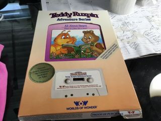 1985 Teddy Ruxpin “all About Bears” Book And Cassette W Box - Vtg