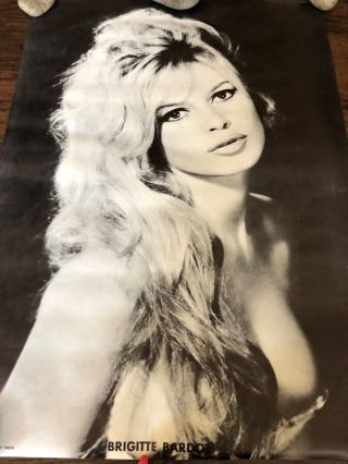 Brigitte Bardot Black And White 1969 Poster 22 " X 30 " Pop Vintage
