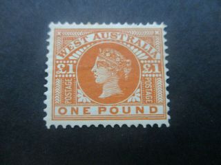 Western Australia Stamps: £1 Queen Victoria Rare (g13)