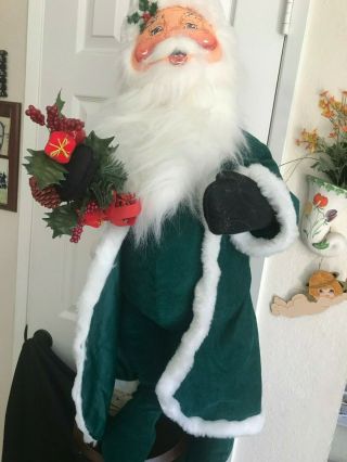 Rare Old Vintage Annalee Doll Father Christmas Santa Clause Soft Sculpture 30 "