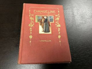 Antique Vintage Hardcover Book 1856 - Evangeline By Henry Wadsworth Longfellow