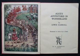 Very Rare 1944 1st Edition Alice In Wonderland A.  Rado Illustrated Colour Plates
