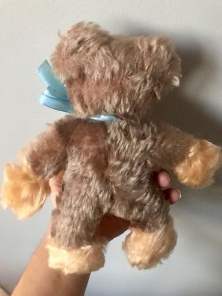 Vintage Steiff Standing Jointed Head Only Mohair 8” Bear Faded Ear Tag & Button 2