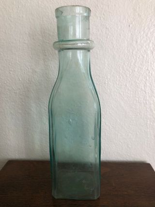 Huge Big Antique Vintage A B Co Medicine Lab Anthropology Bottle Green 13”