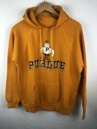 Vintage 70s Purdue University Boilermakers Hoodie Sweatshirt Rare
