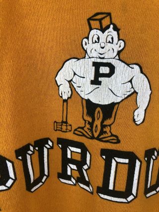 Vintage 70s Purdue University Boilermakers Hoodie Sweatshirt RARE 3