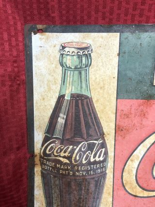 RARE Early Real Antique 1920 Ice Cold Coca Cola Here SIGN 3