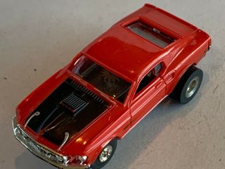 Vintage Aurora Thunderjet 500 1969 Ford Mustang Mach 1 Ho Slot Car Rare Red