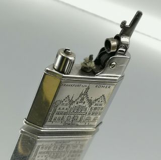 Great Rare Baby Mylflam Engraved Petrol Lighter Feuerzeug