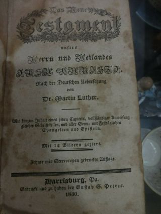 Antique 1830 Leather Bound German Bible Martin Luther Rare