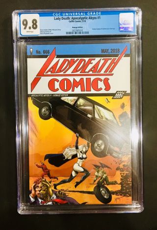 Rare Lady Death (a.  A. ) 1: Action Comics 1 Homage Cover Swipe Variant Cgc 9.  8