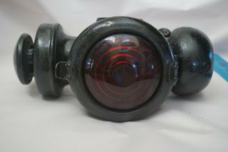 Antique Auto Carriage Buggy Kerosene Lamp Lantern Tail Light Red /clear Lenses