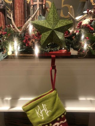 Southern Living At Home Christmas Holiday Stocking Holder Hanger Rare Set Of 3