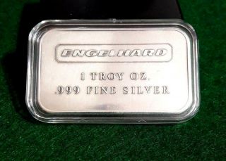 Vintage Rare Engelhard 1 Oz.  999 Silver Bar Proof Shiny Back No Serial Number